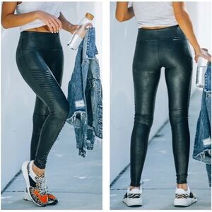 Spanx Faux Leather Moto Leggings XS